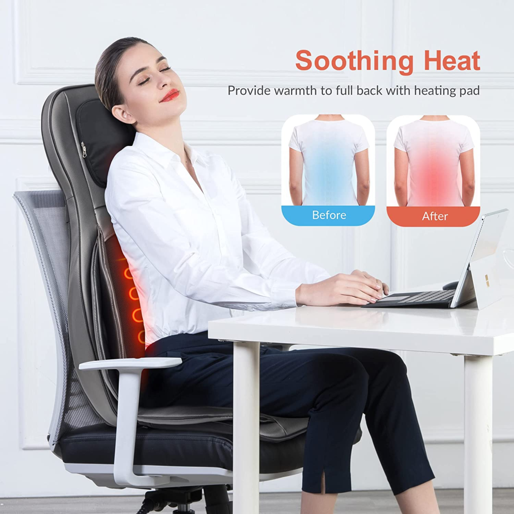 terapia de calor, asiento de masaje con calor